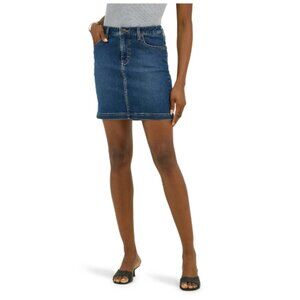 Lee® Womens Ladies Blue Mid Rise Regular Fit Denim Skort Short Skirt Sz 8 NEW